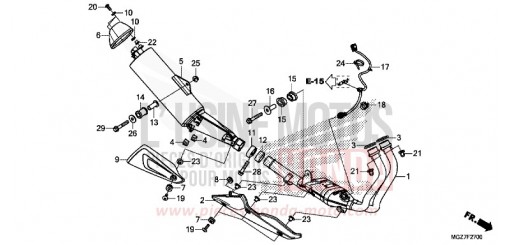 EXHAUST MUFFLER CB500XAE de 2014